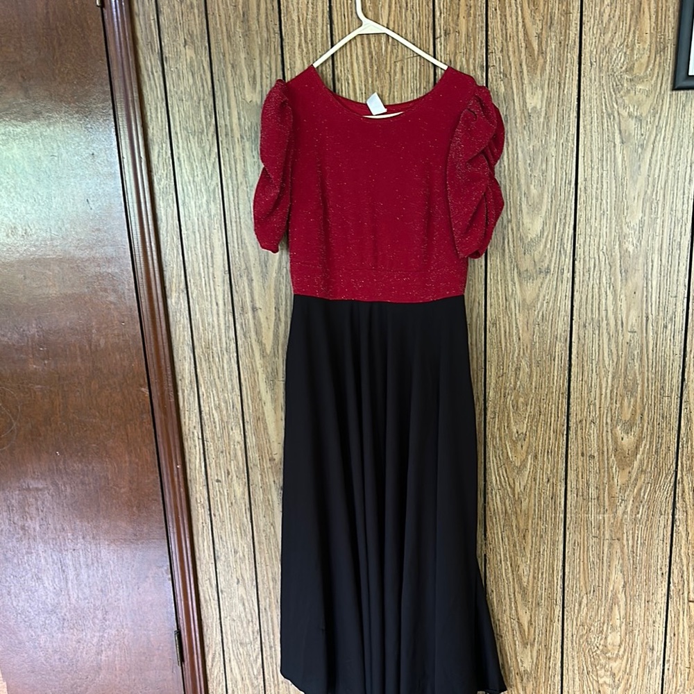 Elegant Red and Black Dress